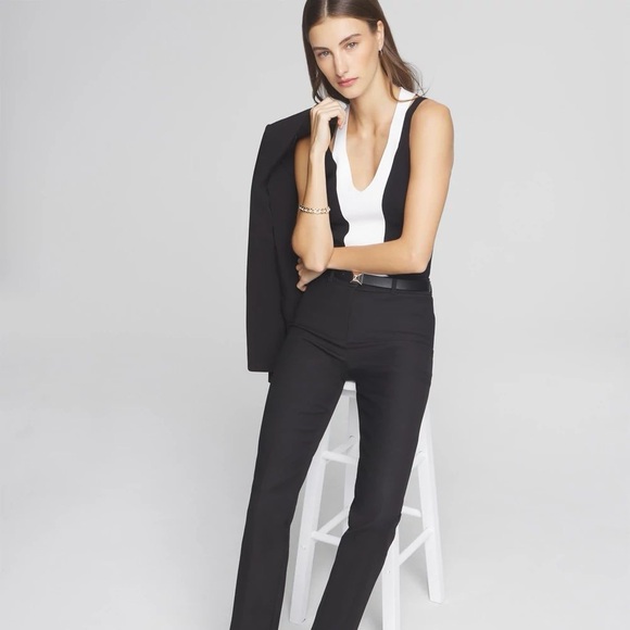 NWT WHBM Colorblock Cutout Chic Black and White Sweater Tank XS - Picture 2 of 4